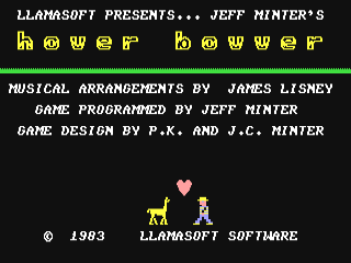Hover Bovver title screen for Commodore 64